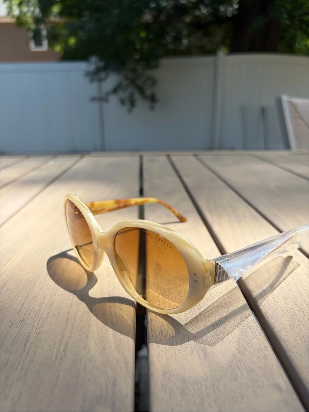 Ralph Lauren Beige Oval Women's Fashion Sunglasses